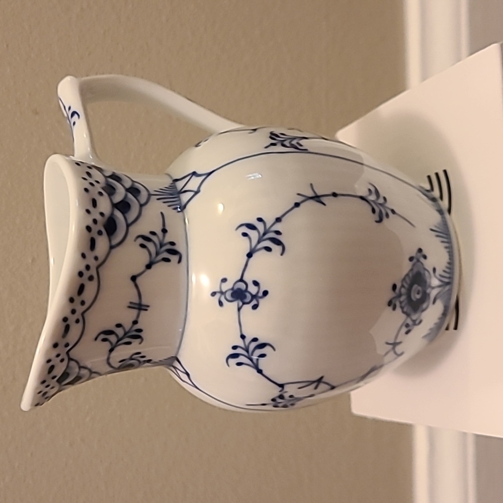 Royal Copenhagen Blue Fluted Half Lace Cream Jug!